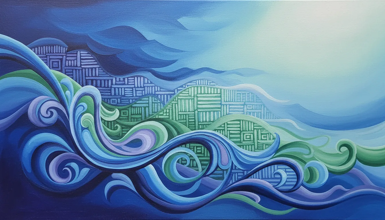 cool tones in abstract art